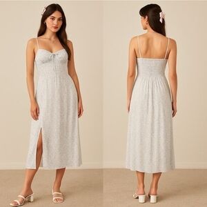 Hollister Floral Milkmaid Corset Midi Dress 🤍